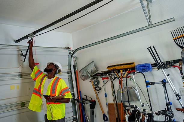 Professional Garage Door Spring Repair technician working in Lindsay, OK